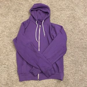 Purple American Apparel Zip Up Hoodie